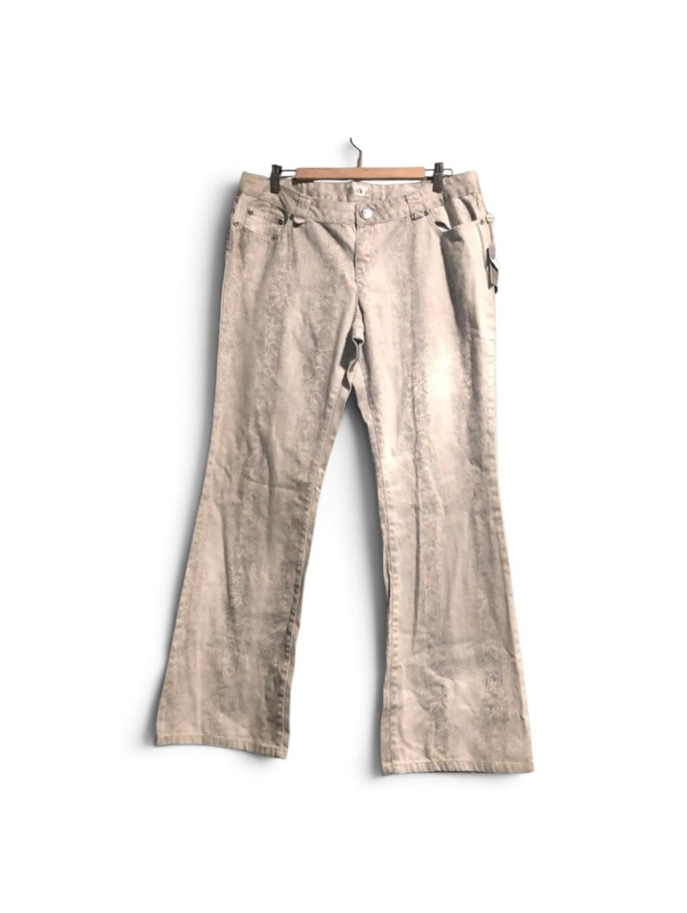 Metro 7 Light Gray Snake Print Women's Bootcut Jeans